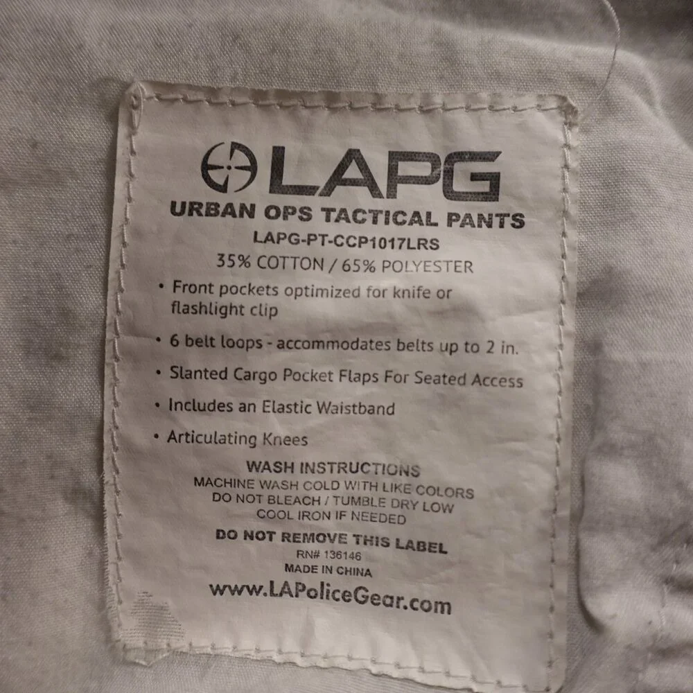 LA Police Gear‎ Urban Ops Tactical Pants – Men's 34x32 Olive Green - Picture 12 of 12
